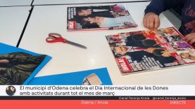 Òdena commemora el 8M amb activitats com un collage sobre dones