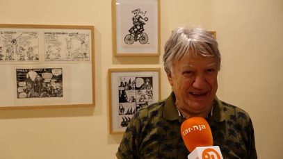 L’artista Miquel Esparbé va comentar aquest dijous la seva exposició a l’Espai 7 del Casino
